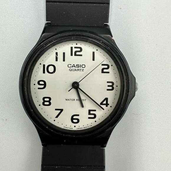 Casio Accessories - 3/$30 Casio Watch Men Women All Black White Dial 33MM Round Dial  9"